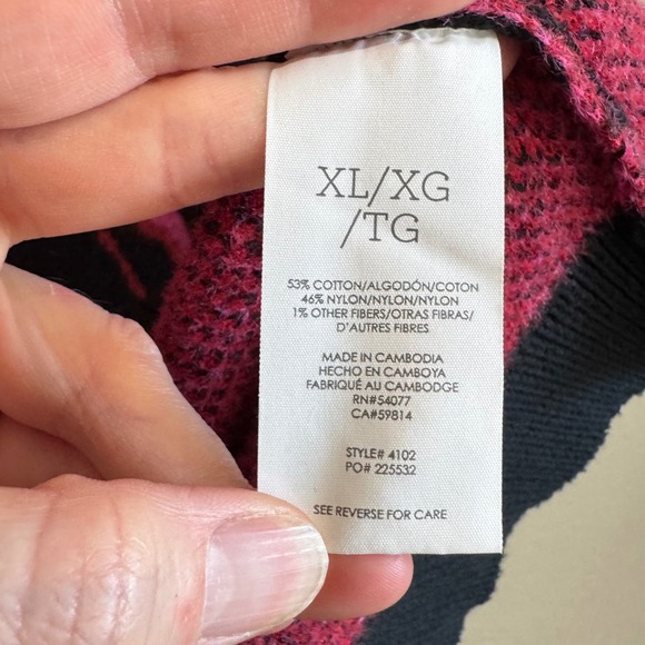 Cabi Women XL Rococo Floral V Neck Sweater Boho Preppy Bright Knit Soft - Picture 5 of 8